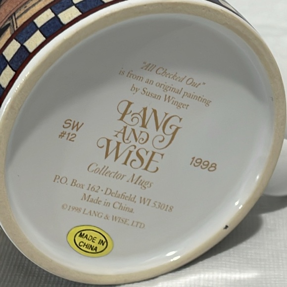 Vintage Teacher’s All Checked Out Coffee Mug Susan Winget #12 Lang & Wise NEW - Picture 10 of 14